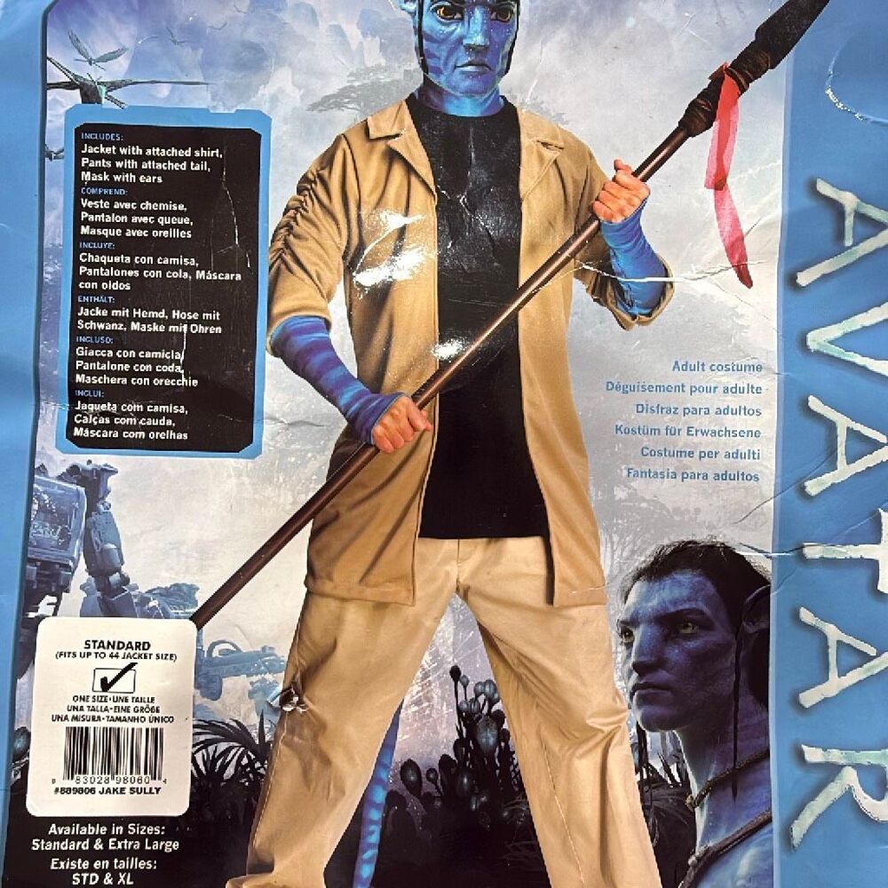 Avatar EUC Halloween Costume For Men Standard Size With Mask 3pc Set Jake Sully